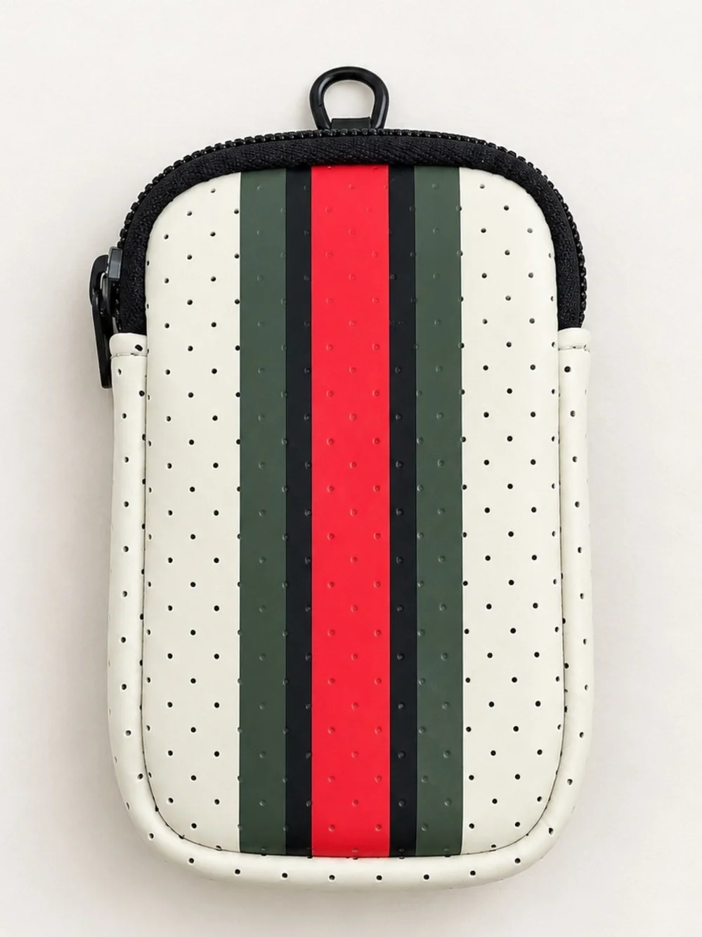 HAUTE SHORE Cream and Red Striped Pouch p